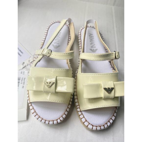 Giorgio Armani Kids T3571 Yellow Sandals Espadrilles with Twine Size EU 32 US13c - Picture 2 of 8